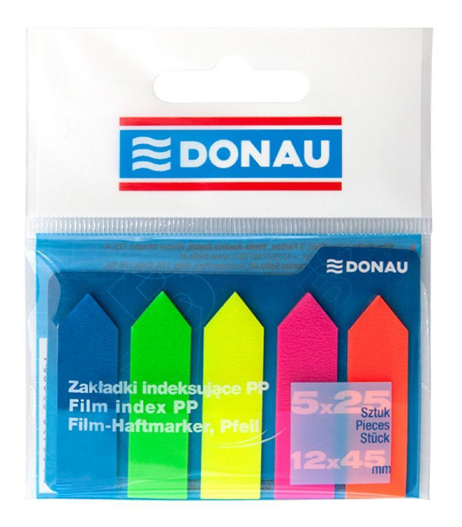 Picture of 0854-Filing Index Tabs DONAU, PP, 12x45mm, arrow, 5x25 tabs,